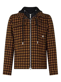 Куртка-рубашка Moose Knuckles Snowdon с капюшоном, в клетку, 70% шерсть, 30% полиэстер 11012738