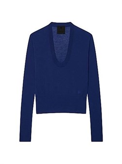 Лонгслив Givenchy Slim из кашемира и шелка с вырезом U и эмблемой 4G, Италия 11020306