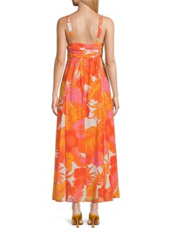 Макси-платье из шифона с принтом ',Джунгли', и глубоким V-образным вырезом, прилегающая талия, Area Stars 11025393