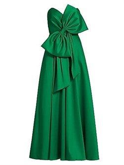 Коктейльное платье от Badgley Mischka с большим бантом из роскошной ткани Микадо и карманами 11023897