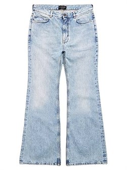 Юбка Balenciaga в стиле палаццо из итальянского денима с расклешенными штанинами и пятью карманами 11024417