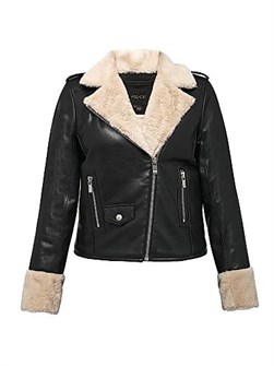 As By Df Классическая куртка Sydney из переработанной кожи с флисовой подкладкой 11026572