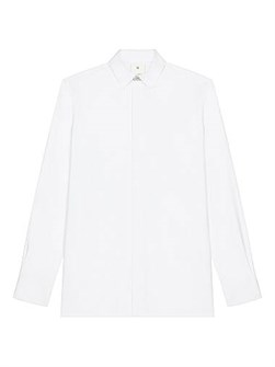 Хлопковая рубашка с длинными рукавами Givenchy, с классическим воротником и металлической застежкой 2G 11026842