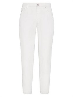 Итальянские брюки с пятью карманами из хлопкового габардина пима от Brunello Cucinelli, 97% хлопок 11028508