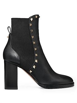 Кожаные ботильоны Valentino Garavani Rockstud с заклепками и каблуком 80 мм 11030366