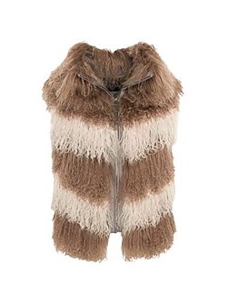 Gorski Безрукавный жилет из монгольского меха с нейлоновыми вставками и застежкой-молнией, боковые карманы 11020285