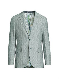 Спортивный пиджак Etro из текстурного хлопка с лацканами, длинными рукавами и карманами, изготовленный в Италии 11026692