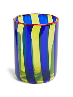 La Double J Рифлёная муранская ваза Torretta с контрастным краем, диаметр 13 см, высота 18 см 11016283