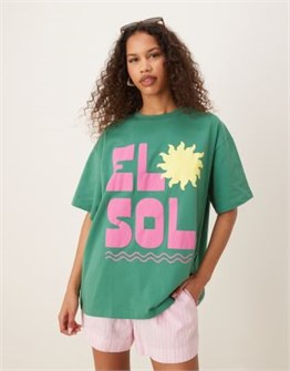 Футболка ASOS DESIGN оверсайз с графическим принтом el sol, свободного кроя, с круглым вырезом 10041231