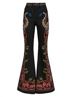 Джинсы с высокой талией, широкими штанинами и авторским принтом Superflare от La Double J 11015435