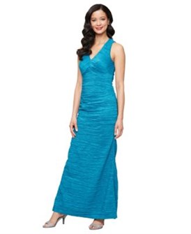 Элегантное женское платье А-силуэта из стретч-таффеты от Alex Evenings с V-образным вырезом и без рукавов 11022074