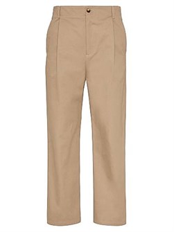 Valentino Garavani Штаны из хлопкового габардина Valentino с логотипом Maison V, стандартная посадка, Италия 11008278