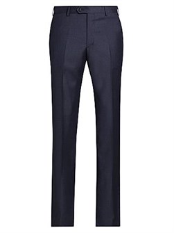 Светло-серые шерстяные брюки Giorgio Armani с зауженным силуэтом и широким поясом, производство Италия 11018016