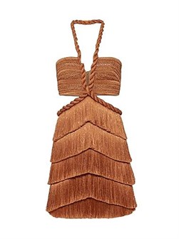 Мини-платье PatBO с металлической бахромой, гладкой текстурой и застежкой-молнией 11023754