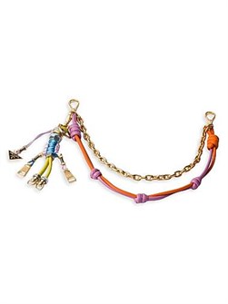 Prada Брелок-робот для сумки с металлическим треугольным логотипом из стали и овечьей кожи 11025803