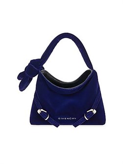 Givenchy Миниатюрная бархатная сумка с бантом и металлическими вставками, хлопковая подкладка, размеры 17,5 см x 14 см x 4 см 11017662