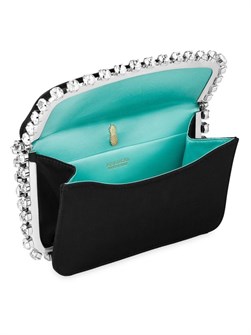Aquazzura Мини-сумка Galactic с кристаллическим декором и плечевым ремнем, 72% вискоза и 28% шелк, размеры 21.6 см х 12.7 см х 3.2 см 11026791