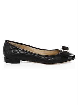 Балетки Varina из стеганой кожи с блочным каблуком и фирменным бантом от Ferragamo 11017972