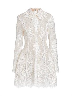 Кружевное мини-платье Adelaide с стеклярусом и длинными рукавами от Bronx and Banco 11020221