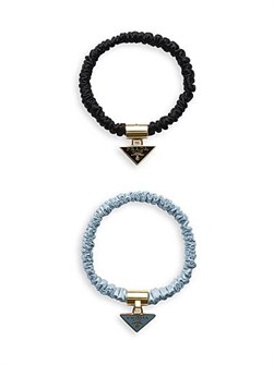 Prada Гипоаллергенные эластичные пяточные резинки из сатинового крепа с логотипом треугольника 11011357