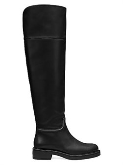 Кожаные ботфорты Celia от Stuart Weitzman с круглым носком и каблуком 45 мм 11026144