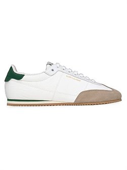 Кожаные и нейлоновые кроссовки Aston от Saint Laurent с легкой резиновой подошвой и низким верхом 11019887