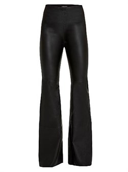 As By Df Леггинсы Kat из растягивающейся кожи с расклешенными штанинами и молнией, 100% кожа 11019529