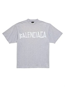 Унисекс футболка Balenciaga New Tape Type TR среднего кроя, винтажный джерси, эффект выцветания 11021569