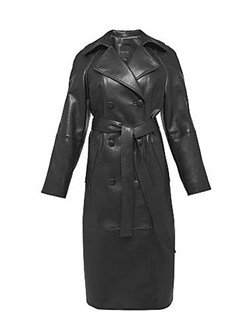 As By Df Двубортный плащ Miller из переработанной кожи с широкими карманами 11023108