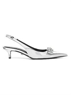 Кожаные слингбеки Versace с металлическим острым носком и кожаной подкладкой 11030966