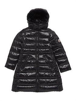 Длинное зимнее пальто Moncler Moka из нейлона с пуховым наполнителем для девочек 11020692