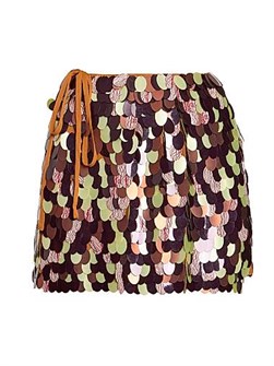 Мини-юбка Dries Van Noten Gabrina с оберточным поясом и завязкой из разноцветных пайеток, 100% вискоза 11013810