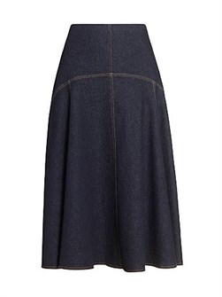 Jacquemus Юбка La Jupe Triangle de-Nimes А-силуэта из джинсовой ткани с кашемиром, Франция 11014424