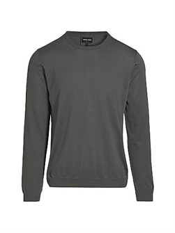 Лонгслив Giorgio Armani из шелка и хлопка с рибаным воротником, 58% шелка, сделано в Италии 11020868