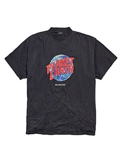 Унисекс футболка Balenciaga Planet Earth Oversized из винтажного джерси, 100% хлопка 11021554