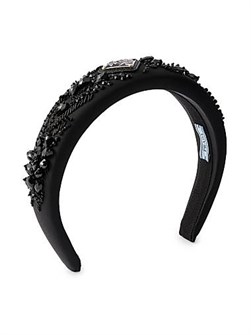 Prada Повязка из Re-Nylon с элегантной вышивкой, треугольным логотипом и выполненная из 100% переработанного полиамида 11028659