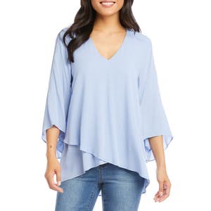 Асимметричный топ Karen Kane из 100% вискозы с браслетными рукавами 10041863