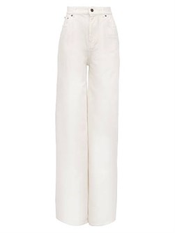 Брюки из твила с высокой талией и прямыми штанинами Chloe, 100% хлопок, пять карманов 11008689