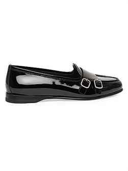 Лоферы Santoni из лаковой кожи с миндалевидным носком и кожаной подошвой 11010592