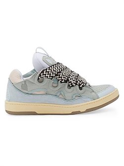 Кожаные кроссовки Lanvin Curb с круглой формой и объемным дизайном из замши и сетки 11011263