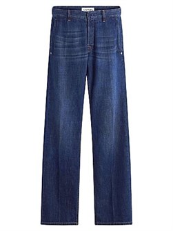 Джинсы прямого кроя Lanvin из 100% хлопка с уникальным винтажным эффектом, изготовленные в Италии 11015525