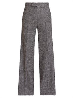 Шерстяные брюки Amiri с гусиной лапкой, расклешенные, с поясом и карманами, производство Италия 11019497