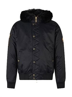 Бомбер Moose Knuckles Denali Gold с капюшоном из искусственного меха и утеплителем из переработанного полиэстера 11012590