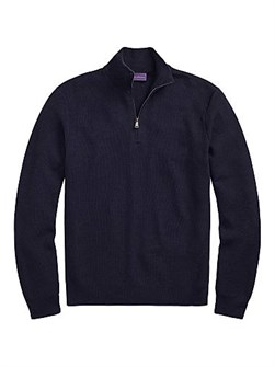 Лонгслив из шерсти с застёжкой на молнии Pique-Knit от Ralph Lauren, 100% шерсть, производство Италия 11009740