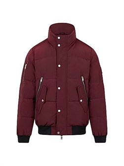 Бомбер Moose Knuckles High Point с невысоким воротником, из 90% утиного пуха, с длинными рукавами и карманами на молнии 11012748