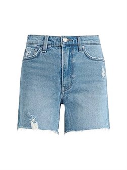 Джинсовые шорты Hudson Jeans Devon с высокой талией и потертостями, в пятирежимном стиле 11009748