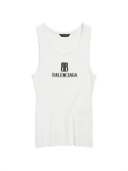 Жаккардовый вязаный молодёжный топ без рукавов Nano BB из вискозы от Balenciaga, выполненный в Италии 11016210