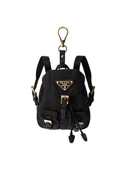Prada Мини-брелок из переработанного нейлона с уникальным дизайном и металлическим логотипом, 8.5х10х4 см 11025713