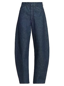 Джинсы Lemaire с высокой посадкой и зауженными штанинами, 100% хлопок, пять карманов 11027205