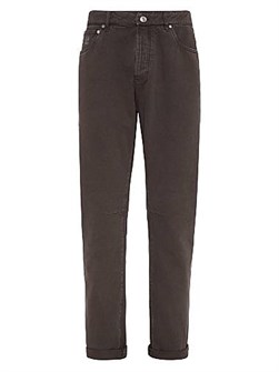 Джинсы Brunello Cucinelli leisure fit из мягкого денима, с пятью карманами, 100% хлопок, сделаны в Италии 11028542